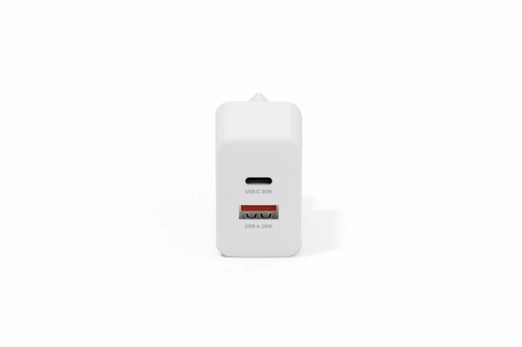 Digitus Ładowarka sieciowa GaN II 30W | 1x USB-C, 1x USB-A | PD 3.0, QC 3.0 | Biała