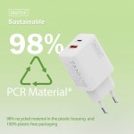 Digitus Ładowarka sieciowa GaN II 30W | 1x USB-C, 1x USB-A | PD 3.0, QC 3.0 | Biała