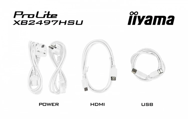 IIYAMA Monitor ProLite 23.8 cala XB2497HSU-W1  IPS,FHD,HDMI,DP,120Hz,350CD,2xUSBv3.2, 2xUSB-C, GW 5lat, HAS 150/PIVOT, BIAŁY