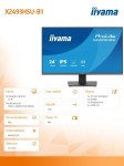 IIYAMA Monitor 24 cale X2493HSU-B1 IPS,FHD,HDMI,DP,120Hz, 1500:1, 2xUSB,    350cd, cienka ramka z 4 stron