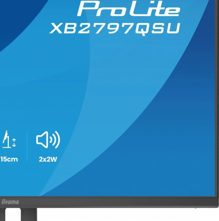 IIYAMA Monitor ProLite  27 cali XB2797QSU-B1 IPS,QHD,2xHDMI,DP,350cd,75Hz,1000:1,     USB HUB,x4 ((2x Type-A v.3.2 Gen 1 (5Gbps, 4.5W) 2x Type-C (5Gbp