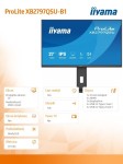 IIYAMA Monitor ProLite  27 cali XB2797QSU-B1 IPS,QHD,2xHDMI,DP,350cd,75Hz,1000:1,     USB HUB,x4 ((2x Type-A v.3.2 Gen 1 (5Gbps, 4.5W) 2x Type-C (5Gbp