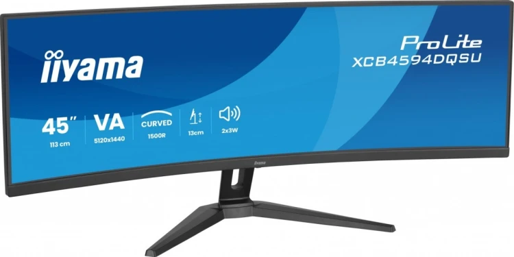 IIYAMA Monitor ProLite 44.5 cala XCB4594DQSU-B1 ,VA,DQHD,2xDP,2xHDMI,1500R,32:9,      450 cd/m2,  3000:1, USB HUB x4 (2x Type-A, 2x Type-C), 2 x 3W