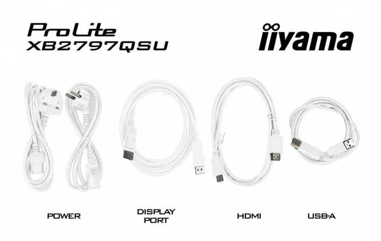 IIYAMA Monitor 27 cali XB2797QSU-W1 IPS, QHD, 2xHDMI, DP, 350cd, 75Hz, 1000:1, USB HUB x4