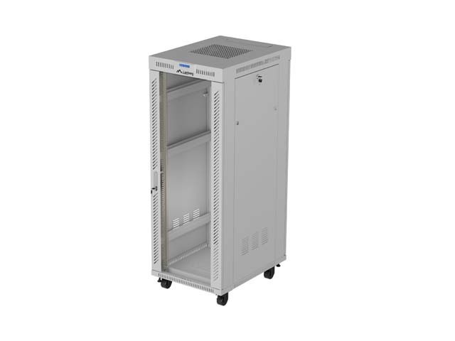 Lanberg Szafa instalacyjna rack stojąca 19" 32U 600x800 szara drzwi     przeszkolne  LCD ( Flat pack)