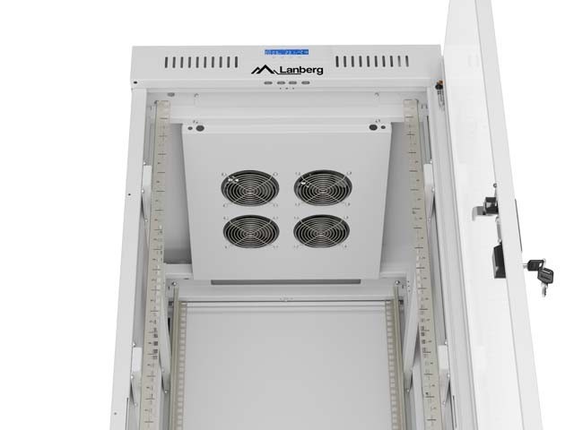 Lanberg Szafa instalacyjna rack stojąca 19" 32U 600x800 szara drzwi     przeszkolne  LCD ( Flat pack)