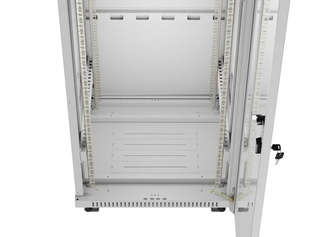 Lanberg Szafa instalacyjna rack stojąca 19" 42U 600x600 szara drzwi     przeszklone  LCD (Flat pack)