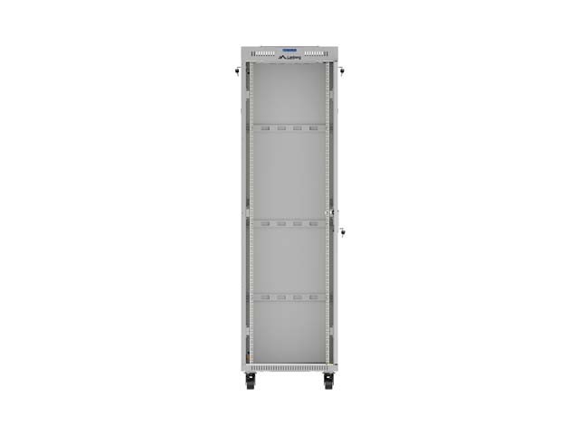 Lanberg Szafa instalacyjna rack stojąca 19" 42U 600x600 szara drzwi     przeszklone  LCD (Flat pack)