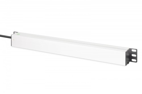 Digitus Listwa zasilająca PDU Rack 19" z zabezpieczeniem przeciwprzepięciowym + filtr EMI/RFI, 7 gniazd Schuko CEE 7/3, kabel 2m, wtyk Unischuko CEE 7