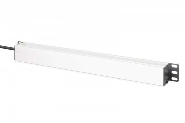 Digitus Listwa zasilająca PDU Rack 19" z zabezpieczeniem przeciwprzepięciowym + filtr EMI/RFI, 7 gniazd Schuko CEE 7/3, kabel 2m, wtyk Unischuko CEE 7
