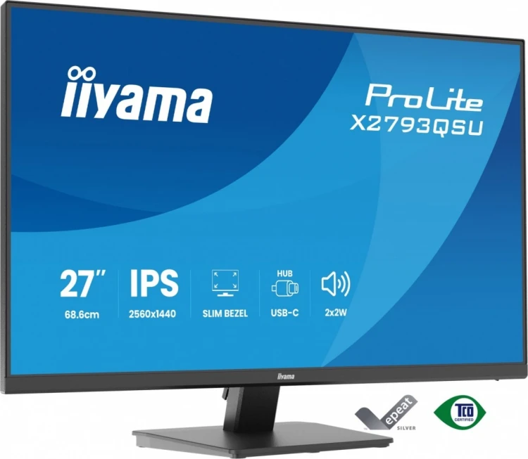 IIYAMA Monitor 27 cali X2793QSU-B1 IPS, QHD, HDMI, DP, 2xUSB
