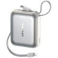 AWEI Powerbank AS-181 35W 10000mAh + kable Lightning i USB-C srebrny
