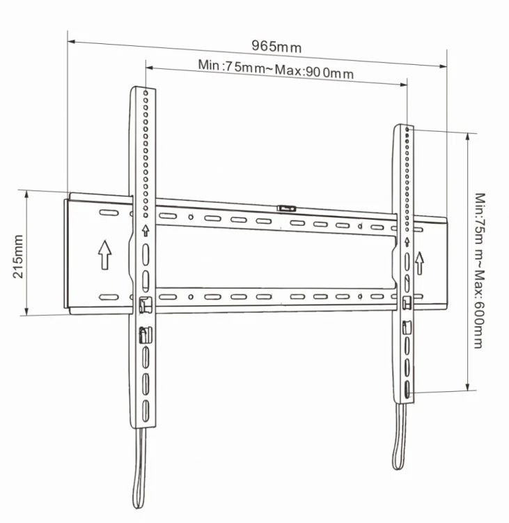 ART Uchwyt do TV LCD/LED/Multimedia 65-120 cali 200KG AR-94XXL reg. Solid 32mm max VESA 900x600