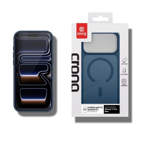 CRONG Etui Hybrid Matte Magnetic Etui MagSafe iPhone 17 Pro Max Granatowe