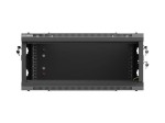 Lanberg Szafa instalacyjna rack wisząca 19 cali 4U 600x450 czarna drzwi metalowe (flat pack)
