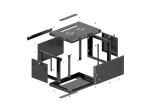 Lanberg Szafa instalacyjna rack wisząca 19 cali 4U 600x450 czarna drzwi metalowe (flat pack)