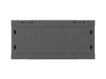 Lanberg Szafa instalacyjna rack wisząca 19 cali 4U 600x450 czarna drzwi metalowe (flat pack)