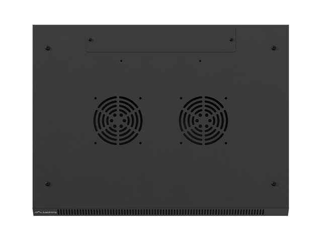 Lanberg Szafa instalacyjna rack wisząca 19 cali 4U 600x450 czarna drzwi metalowe (flat pack)
