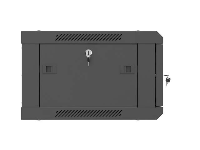 Lanberg Szafa instalacyjna rack wisząca 19 cali 4U 600x450 czarna drzwi metalowe (flat pack)