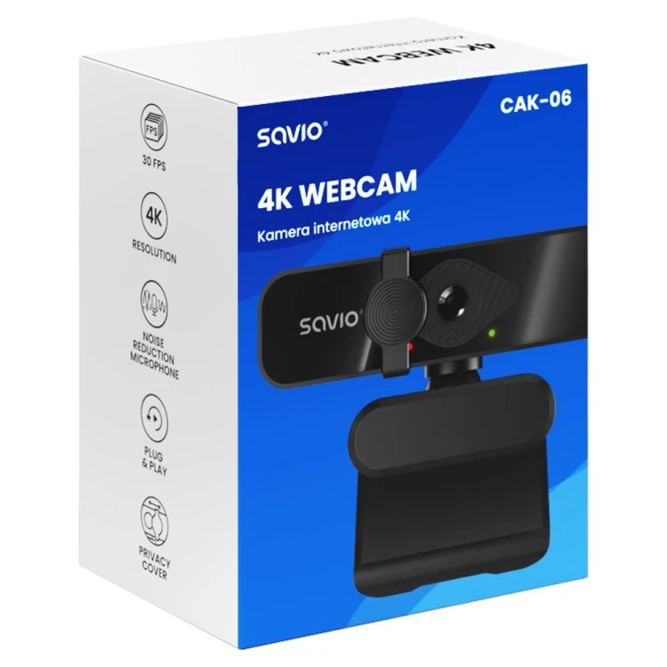 Savio Kamera internetowa 4K  CAK-06