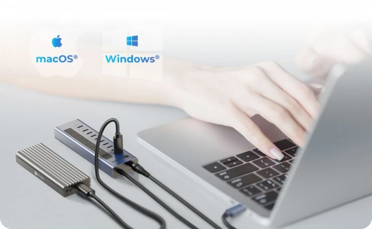 IcyBox HUB IB-HUB1450-C31 10 x USB TYPE-C Gen 2 z zasilaczem