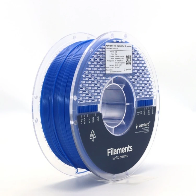 Gembird Filament ABS High Speed, 1,75 mm, 1 kg, niebieski