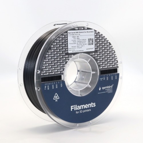 Gembird Filament ABS High Speed, 1,75 mm, 1 kg, czarny