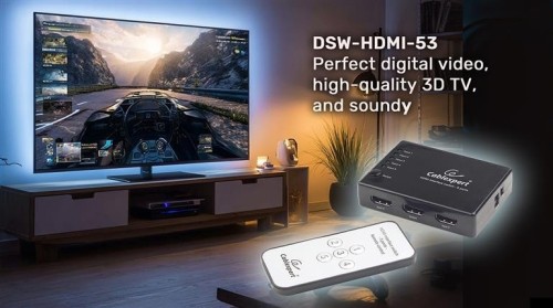 Gembird Przełącznik HDMI z pilotem - pięć nadajników jeden      odbiornik