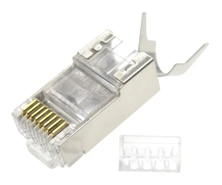 Gembird Wtyk modułowy przelotowy ekranowany CAT7 15u złocony, 100 szt. w opakowaniu