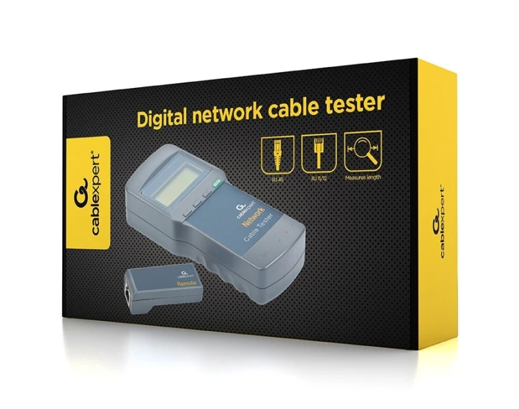 Gembird Cyfrowy tester kabli sieciowych, Cat 5E/6E, koncentryczne, telefoniczne