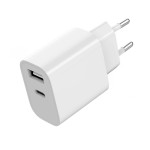 Gembird Ładowarka uniwersalna USB 2-portowa (A+C), 2.4 A, biała
