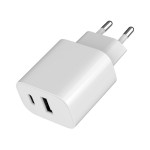 Gembird Ładowarka uniwersalna USB 2-portowa (A+C), 2.4 A, biała