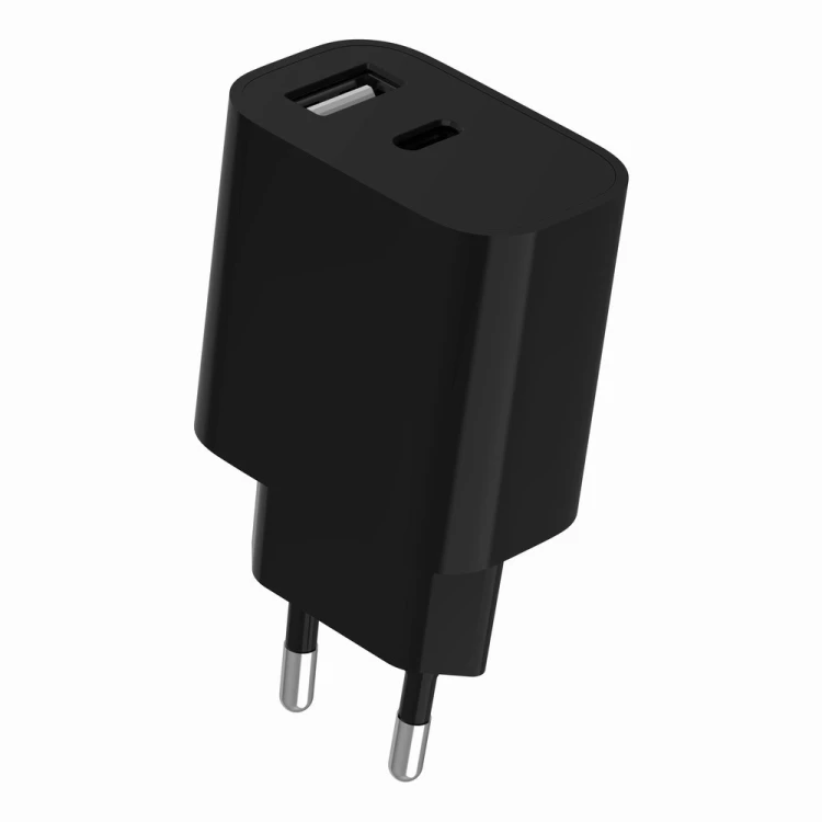 Gembird Ładowarka uniwersalna USB 2-portowa (A+C), 2.4 A, czarna