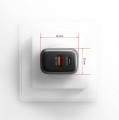 AXAGON ACU-PQ67D Ładowarka sieciowa PD&QC 67W 2-port GaN, Ekran LED, USB-A  + USB-C