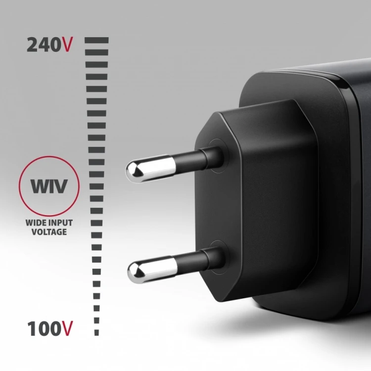 AXAGON Ładowarka sieciowa ACU-PQ67D PD&QC 67W 2-port GaN, Ekran LED, USB-A  + USB-C