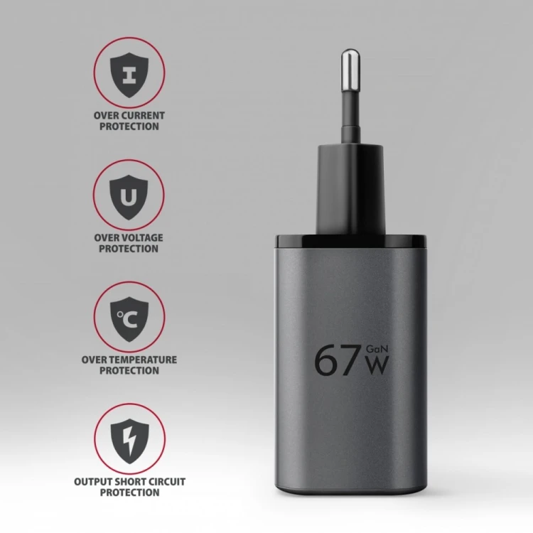 AXAGON Ładowarka sieciowa ACU-PQ67 PD&QC 67W 2-port GaN, USB-A + USB-C