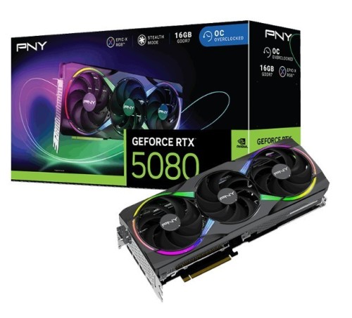 PNY Karta graficzna GeForce RTX 5080 OC ARGB 3F 16GB 256-bit 960GB/s