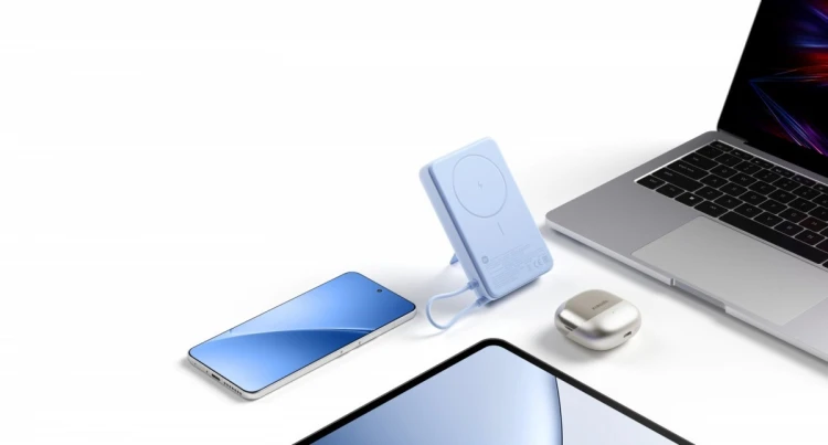 XIAOMI PowerBank Magnetic 10000 z podstawką fioletowy