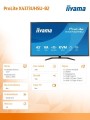 IIYAMA Monitor 43 cale X4373UHSU-B2 4K,VA,2xHDMI,DP,USBCdock (PD95W),       4000:1, USB HUB x4 (2x Type-A, 2x Type-C), KVM, 2 x 7W,450 cd/m2