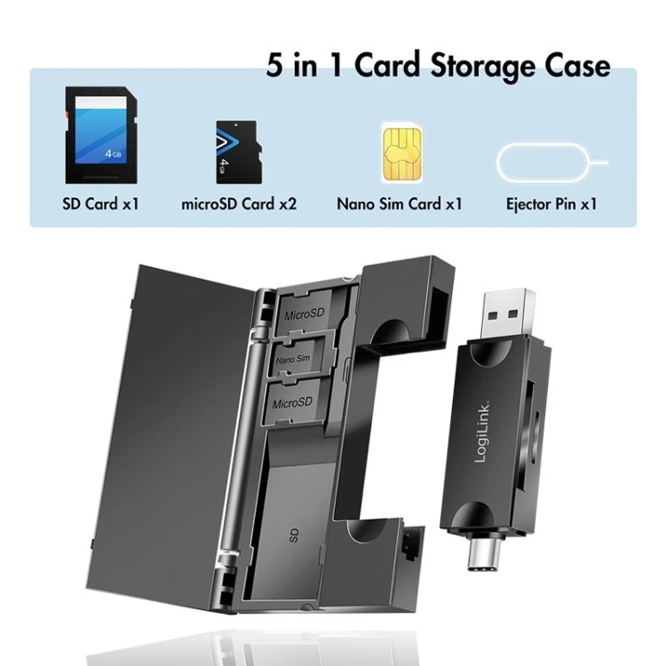 LogiLink Czytnik kart USB3.2 Gen 1, SD/microSD