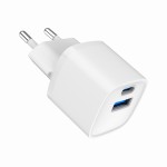Gembird Szybka ładowarka USB z 2 portami i gniazdem AC, 20W, biała