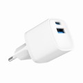 Gembird Szybka ładowarka USB z 2 portami i gniazdem AC, 20W, biała