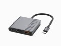 Gembird Adapter wieloportowy USB typu C 3 w 1 (port USB + HDMI +USB-C), gwiezdna szarość