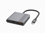 Gembird Adapter wieloportowy USB typu C 3 w 1 (port USB + HDMI +USB-C), gwiezdna szarość