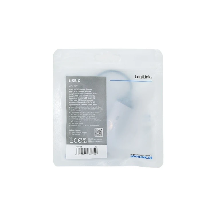 LogiLink Adapter ethernet USB-C/ M 3.2 Gen1 do RJ45