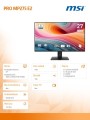MSI Monitor PRO MP275 E2   27 cali/LED/FHD/Flat/120Hz/Czarny