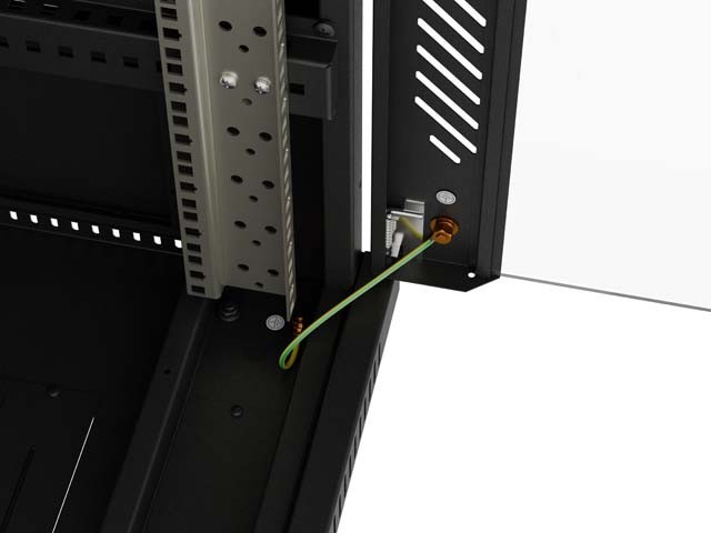 Lanberg Szafa instalacyjna rack stojąca 19" 24U 600x600  czarna drzwi przeszklone LCD ( Flat pack)V2