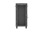 Lanberg Szafa instalacyjna rack stojąca 19" 24U 600x600  czarna drzwi przeszklone LCD ( Flat pack)V2