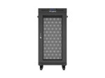 Lanberg Szafa instalacyjna rack stojąca 19" 24U  600x600 czarna drzwi perforowane LCD (Flat pack) V2