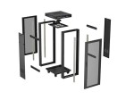 Lanberg Szafa instalacyjna rack stojąca 19" 24U  600x600 czarna drzwi perforowane LCD (Flat pack) V2